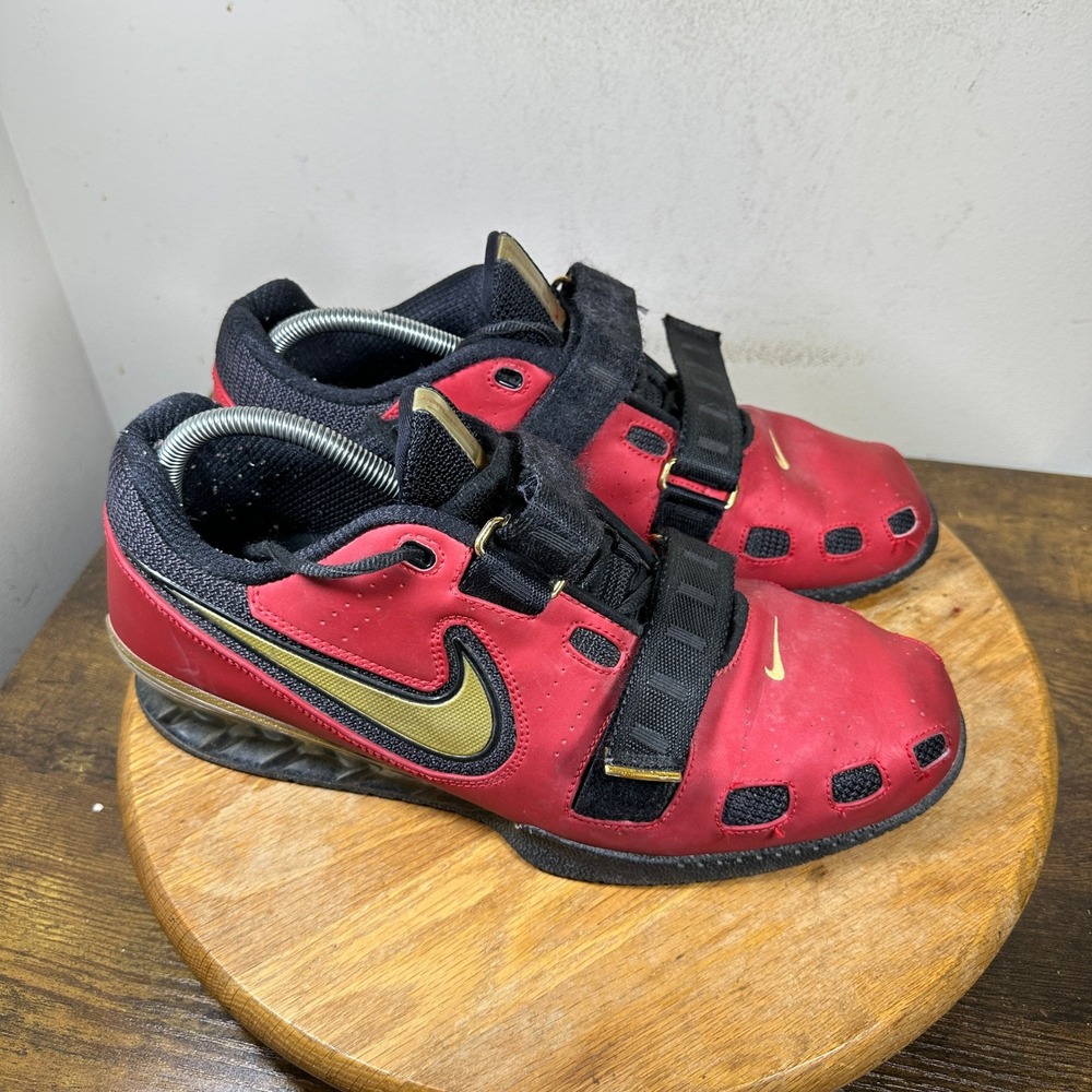 Nike Romaleos 2 Powerlifting Shoes Mens 11.5 Red Black Gold 476927-600